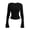 Black, variant on Slim Fitted Long Sleeve Shirts for Women Sqaure Neck Tees Casual Basic Tops Lace Trim Blouses