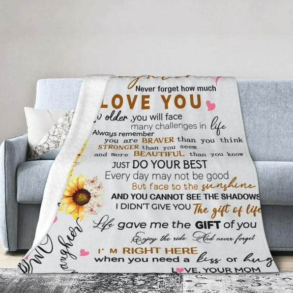 to My Daughter Blanket from Mom Dad Sunflower Blanket Soft Cozy Lightweight Throw Blanket Daughter Gifts 50x40 inch