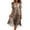 Light Brown, variant on Women's Casual Solid Color V-Neck A-Line Dress with Side Zipper & Waist Cinching - Lightweight Stretchy Summer Dress for Office or Weekend Outfits,Hot Pink XL