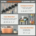 thumbnail image 5 of Broom Holder with Cleaning plies Organizer Broom Closet Storage Cabinet with Cleaning Caddy Cleaning Cart with Mop Hanger Gripper Rack Hooks Janitorial Housekeeping cart Laundry Room Organization, 5 of 8