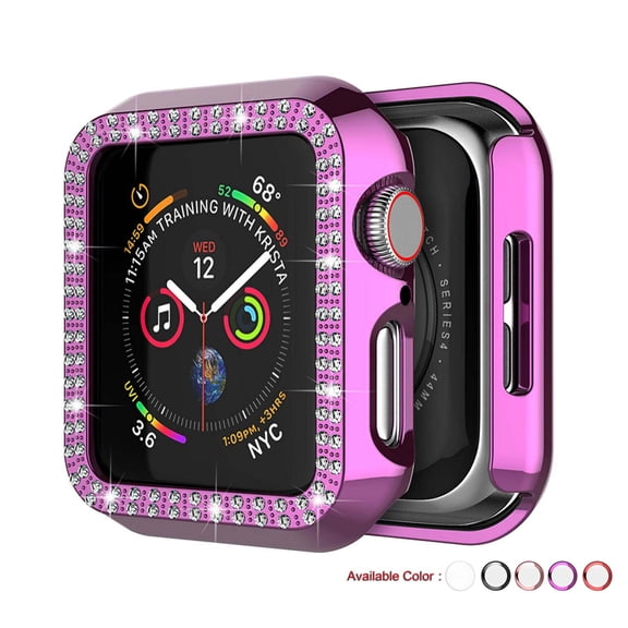 Tekcoo iWatch Case for Apple Watch Series SE 6 5 4 3 2 1 Nike / Edition, Bling Crystal Diamonds Shiny Rhinestone Bumper PC Plated Hard Protective Frame for iWatch Series 1 2 3 38mm 42mm