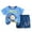A129-Blue, variant on Caqnni Toddler Baby Boy Set Letter Print Crew Neck Short Sleeve T-Shirts Elastic Waist Shorts 2Pcs Outfits Summer Pjs For 18-24 Months 2t 3t 4t 5t 6t Pajamas & Dailywear Set
