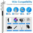 thumbnail image 6 of EMART Light C Stand 10ft/300cm Photography on Turtle Base with Boom Arm, Light C Stand with 4.2ft/128cm Holding Arm Adjustable Heavy Duty , 2 Pieces Grip Head for Reflector, Moonlight, Softbox, 6 of 7