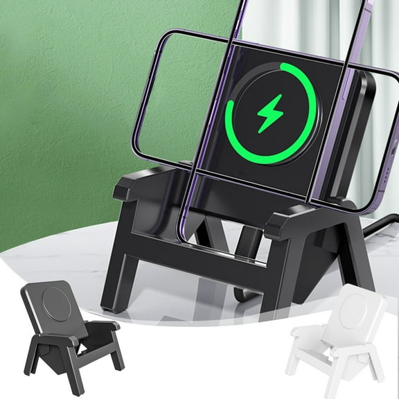 Low Price 15W Wireless Fast Charging Phone Bracket. Detachable Small Chair Wireless Charger Desktop Phone With Musical Speaker Function. IOS And Android Universal Today's Deal, Today's Deal
