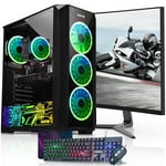 AQVIN ZForce Tour d'ordinateur de bureau de jeu PC | Intel Core i7 | 32GB RAM | 512GB SSD Stockage AMD Graphiques RX 580 8GB | 27 Moniteur de jeu Courbé de pouce WiFi - Windows 10 Pro | RGB Clavier et souris