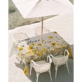 thumbnail image 3 of 60x102 Inch Outdoor Tablecloth with Umbrella Hole Zipper Rectangle Spring Yellow Floral Rectangular Tablecloths Waterproof Farmhouse Country Flower Butterfly on Linen Patio Table Cover for Picnic, 3 of 8