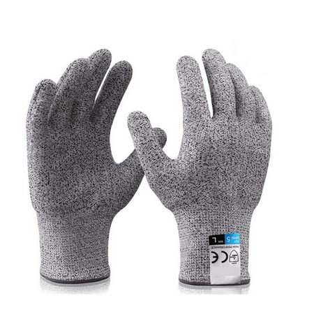 Safety Work Gloves Food Grade Level 5 Protection Cut Resistant Gloves Stainless Steel Wire Metal Mesh Butcher Protective Gloves Apply To Wood Carving Carpentry And Knife Working High Protection