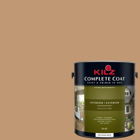 KILZ COMPLETE COAT Interior/Exterior Paint & Primer in One, #LC240-02 Cardboard (Best Paint For Cardboard)