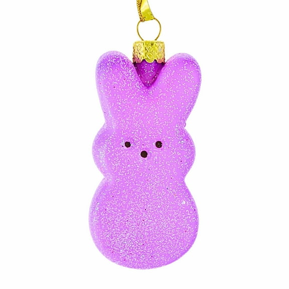 Cody Foster 3.00In Marshmallow Rabbit, Glass, Easter Glittered Gl1128 Purple