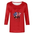 thumbnail image 5 of Dazajoo 2024 USA Flag for Women Plus Size Shirts Independence Day Crew Neck Tunic Tops Womens 4th of July Summer Patriotic Loose T-shirt Today Deals,Red,S, 5 of 6