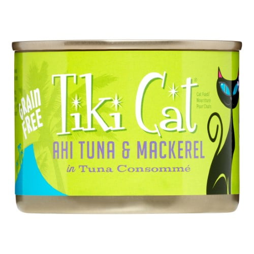 (8 Pack) Tiki Cat Papeekeo Luau Ahi Tuna & Mackerel Wet Cat Food, 6 oz