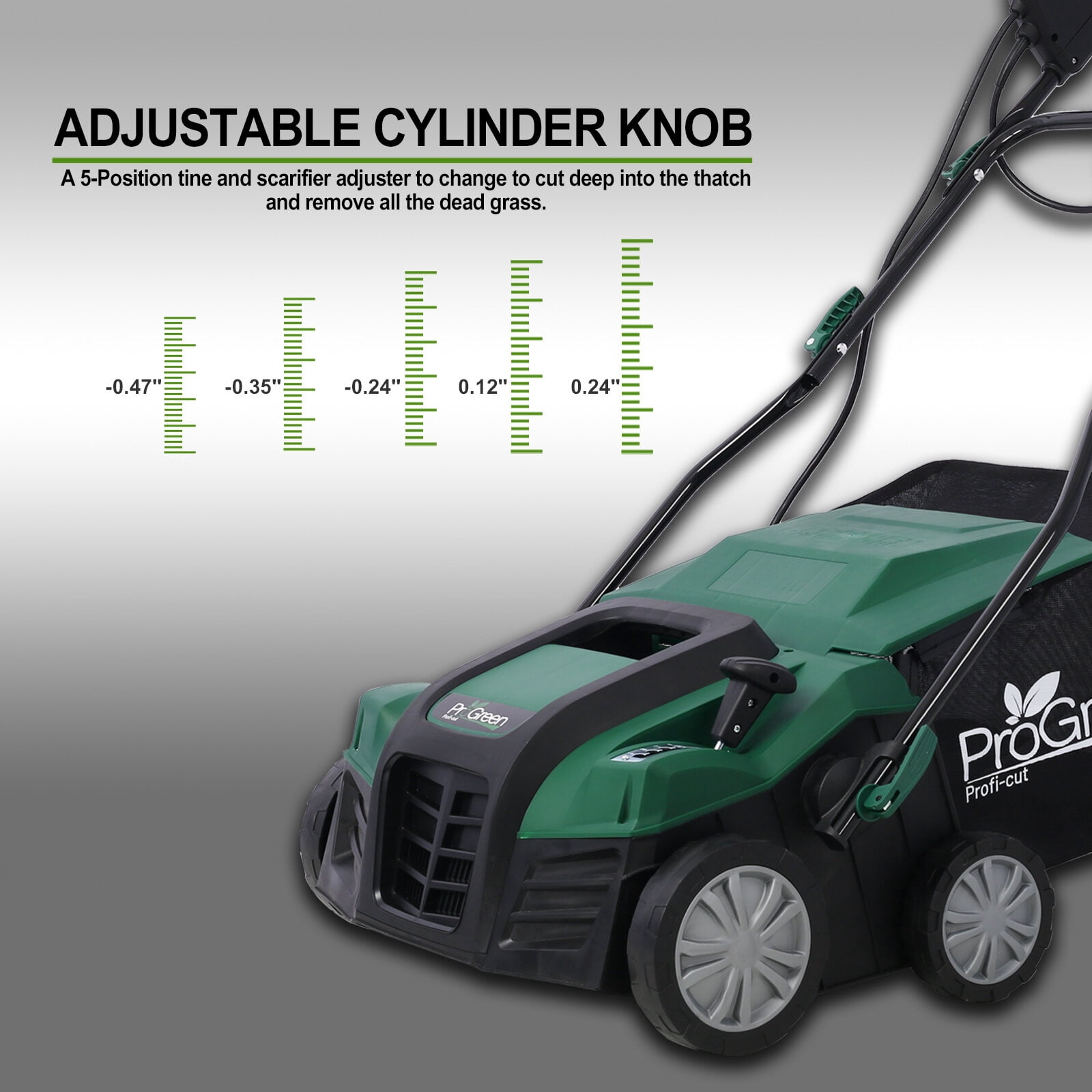 Garden Scarifier, 2-in-1 16INCH Dethatcher Scarifier,15 Amp Electric Lawn Dethatcher,Removable Collection Bag extra large 58QT,