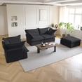 thumbnail image 1 of bokifol 3-Seat Sofa Cloud Couch with Storage Ottomans,Modular Sectional Sofa Removable Washable Covers and Easy to Assemble Cloud Couch for Living Room,Black, 1 of 8