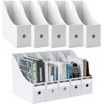 thumbnail image 1 of Queilt 10 Pieces A4 Kraft Paper Magazine Holder, Strong Magazine Rack Stationery Document Storage Box for Magazines with Labels White, 1 of 5