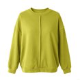 thumbnail image 4 of Oversized Sweatshirt for Women Long Sleeve Drop Shoulder Casual Seams Plain Crewneck Sweatshirts Pullover Tops, 4 of 7