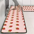 thumbnail image 2 of Kitchen Rugs Sets Of 2,Red Strawberry Plants Fruit Pink Pattern Anti Fatigue Kitchen Mat Rugs Non Slip Washable,Decorative Kitchen Floor Mats for Kitchen,Sink,Laundry,17"x47"+17"x47", 2 of 5