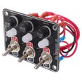 thumbnail image 1 of WEUVEB Rectangular Aux Switch Panel with Led Lighted Toggle Function for Vehicle Installation 1Pcs 9.80X7.10X6.00CM, 1 of 7