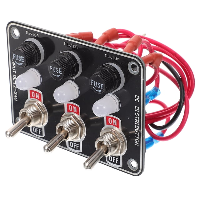 WEUVEB Rectangular Aux Switch Panel with Led Lighted Toggle Function for Vehicle Installation 1Pcs 9.80X7.10X6.00CM