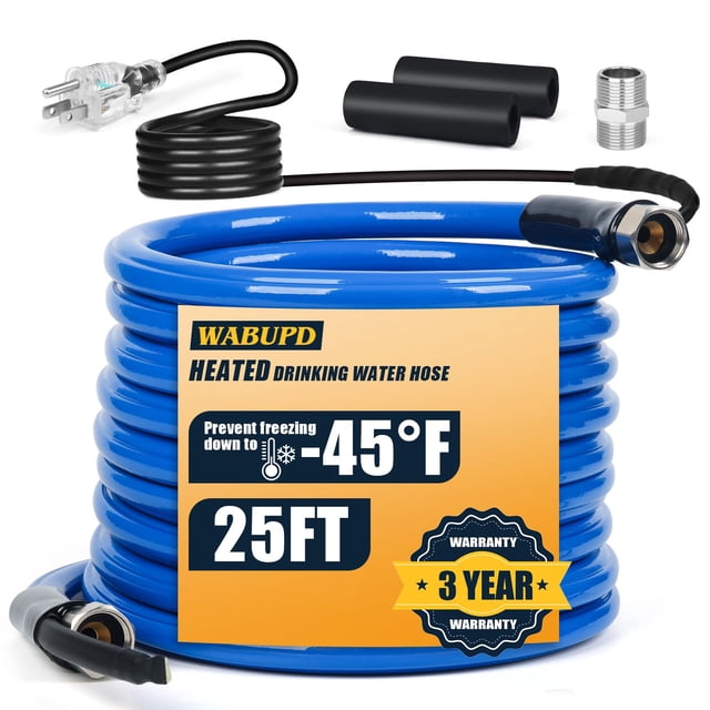 Manguera de agua calefaccionada WABUPD de 7,5 m, anticongelante hasta -47 °F