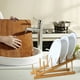 thumbnail image 4 of Organizador para secar platos de estante de utensilios de madera | Exposición de encimeras de cocina y almacenamiento de armarios | Contiene platos, tazas, tablas de cortar, libros | Madera caqui, 4 of 7