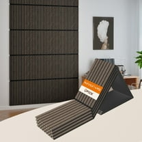 Upick Foldable Acoustic Wall Panels, 4 Pack 94.5" x 12.6" MDF Slat Wood Panels for Wall, Sound Absorbing Wall Panels for Interior Wall Decor, Dark Walnut