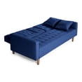 thumbnail image 4 of Sofá Cama De Lino Azul Con Portavasos Modelo Tammy, 4 of 9