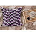 thumbnail image 2 of Chevron Fluffy Throw Pillow Cushion Cover, Zig Zag Arrows Geometric Symmetric Pattern Retro Old Design, Decorative Square Accent Pillow Case, 26" x 26", Purple White Black, by Ambesonne, 2 of 5