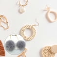 thumbnail image 2 of Linyer Drop Earrings Korean Style Popular Accessories Long Pattern Alloy Ball Earring Anniversary Gift Daily Wear Ear Stud for Wedding Gray+Pearl, 2 of 4