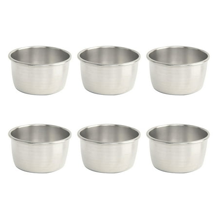 

NUOLUX 6pcs 80ml Stainless Steel Sauce Cups Seasoning Dishes Food Dipping Bowls Soy Saucer Ketchup Cup (Large Size)