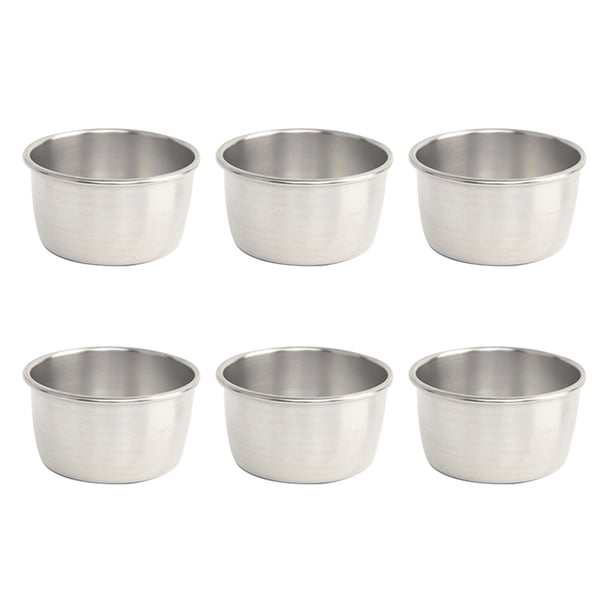 EeaseMX 6 tazas de acero inoxidable de 80 ml para salsa, condimentos, salsas, salsas de soja y kétchup (tamaño pequeño).