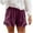 Purple, variant on biudgviw Womens Summer Shorts Boho Ruffle Hem Casual Shorts Elastic Waisted Solid Color Beach Vacation Shorts with Pockets