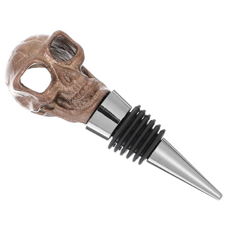 

NUOLUX 1PC Creative Halloween Alloy Wine Bottle Plugs Beverage Stoppers (Crown Skull)