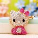thumbnail image 1 of Llaveros de Hello Kitty con diamantes de imitación de cristal, llavero de gato Kt Sanrioed con cuerda, llavero, adorno de joyería, colgante para bolso Fivean unisex, 1 of 2