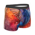 thumbnail image 3 of Balery Vibrant Hummingbird Watercolor Art Men's Boxer Briefs, Soft and Breathable Cotton Underwear with nylon Waistband-Large, 3 of 9