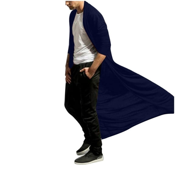 LIUJUNSHOP Men's Fashion Trench Coat Men's Fashion Long Slim Fit Anorak Windbreaker Casual Solid Color Outerwear Jacket