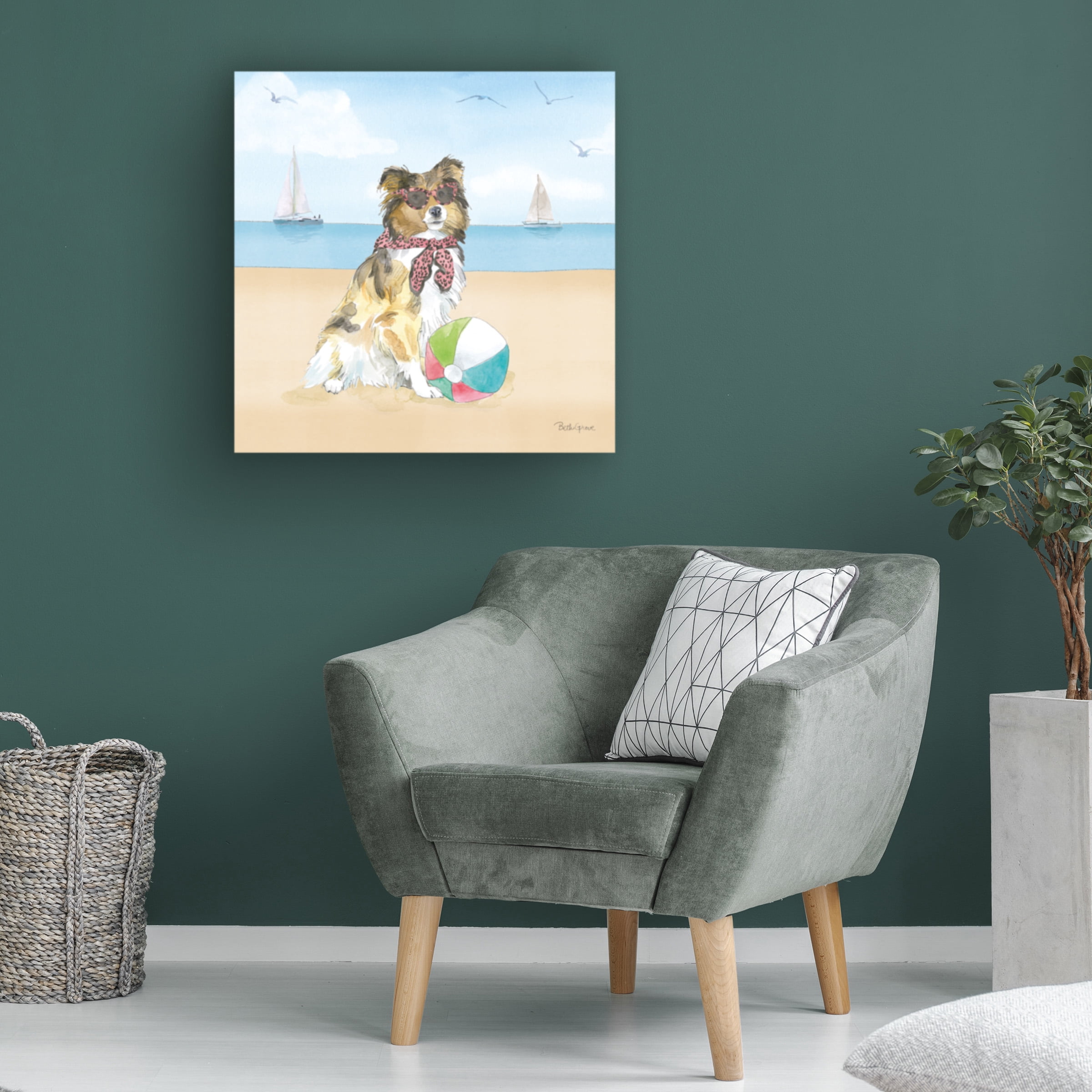 Beth Grove 'Summer Paws V No Words' Canvas Art