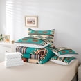 thumbnail image 6 of jejeloiu Ancient Bohemian Aztec 7pcs Bedding Comforter Set,Rustic Western Tribal Queen Bedding Sets,Cyan Brown Queen Sheet Sets For Adults,Microfiber Bedroom Decor Reversible, 6 of 8
