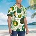 thumbnail image 5 of Easygdp Green Avocado Men's Hawaiian Shirts Print Lapel Short Sleeve for Beach, vacation, party, casual occasions - X-Large, 5 of 9