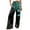 Green, variant on PMUYBHF Pants Women Jeans Low Rise Women Casual Fashion Simple Elastic Waist Wide Leg Trousers Colorful Flower Printed Pocket Trousers Yoga Pants Women Flare Long Dress Pants Women High Waisted
