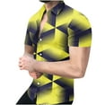 thumbnail image 2 of EQWLJWE Beach Shirts for Men's Geometric Beach Shirts Casual Button Up Short Sleeves 3D Non Positioning Printed Shirt Party Outfit Fun Holiday Costumes for Photoshot, 2 of 5