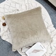 thumbnail image 3 of Home Soft Things Faux Fur Throw Pillow Cover 4 Piece Set-Simply Taupe - 20" x 20", 3 of 9