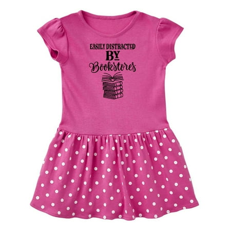 

Inktastic Reading Gift Distracted by Bookstores Gift Baby Girl Dress