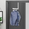 thumbnail image 2 of Over The Door Hooks Hanger, 1 Pack Collapsible Folding Over The Door Organizer Rack Space Saving Hanging Storage Hanger for Clothes, Coats, Towels for Bedroom Bathroom White, 2 of 10