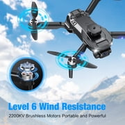 AUOSHI Drones with Camera for Adults 4K, FPV RC Quadcopter for Kids Beginners with 3 Batteries, Foldable, Brushless Motor, 3D Flips,One Key Take off/Land, Black