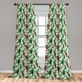 thumbnail image 2 of Bird Print Window Curtains, Exotic Parrots on Tropical Branches Watercolor Leaves Jungle Life, Lightweight Decor 2-Panel Set with Rod Pocket, Pair of - 28"x84", Fern Green and Dark Pink, by Ambesonne, 2 of 3