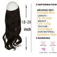 thumbnail image 2 of Women Invisible Wire Hair Extensions Hidden No Clip Natural Hair Extensions Long Soft Silky Straight Curly Hairpiece Wavy Hidden Hair Extension Synthetic Hairpieces 18-22 inch Hairpiece, 2 of 8
