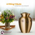 thumbnail image 2 of Best Friend Services Ottilie Paws Pet Urn-XL, Brass/Horz Ebony Paws, 2 of 4