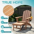 thumbnail image 2 of FODINGHILL Folding Adirondack Chair with Ottoman, Adjustable Backrest HDPE All-Weather Firepit Chair with Cup Holder, Teak, 2 of 8