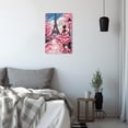 thumbnail image 5 of ZHONGYUTONG African American Wall Art Eiffel Tower Canvas Pink and Black Afro Pictures Black Woman Painting for Girl Room Decor Framed (16.00" x 24.00"), 5 of 5