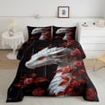 thumbnail image 2 of White Dragon Bedding Set Queen Red Rose Floral Gothic Bedding Comforter Sets,Western Dragon Comforter Set Women,Fantasy Jungle Animal Bed Set Magical Wildlife Room Decor, 2 of 6